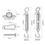 Phụ Kiện Thép Không Gỉ 304 Mái Che Ngoài Trời Vít Giỏ Hoa Khóa Cửa Kim Cương, 18 Món / Bộ M5