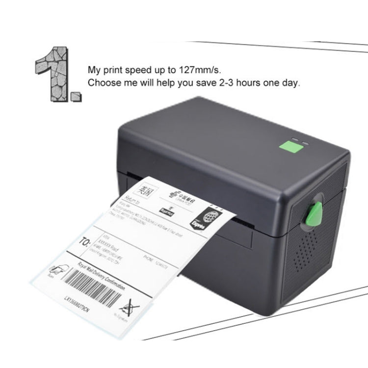 Máy in nhãn XP-108B 4 inch 108mm, máy in mã vạch nhiệt, máy in nhãn vận chuyển UPS DHL USPS DPD POCHTA, cắm EU, USB, phiên bản USB + Bluetooth