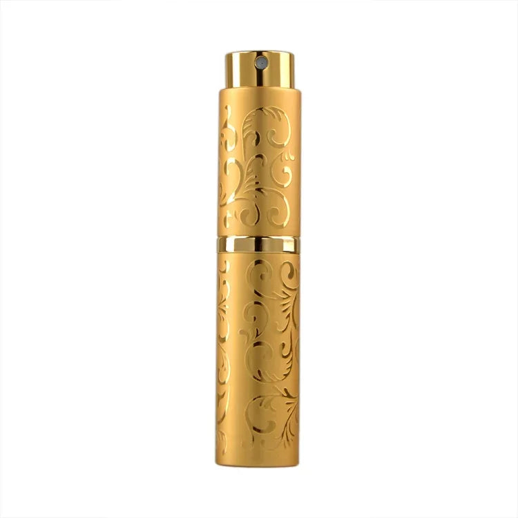 Bộ 2 chai nước hoa xoay khắc nổi, chai kim loại xịt cồn tiệt trùng, dung tích 10ml