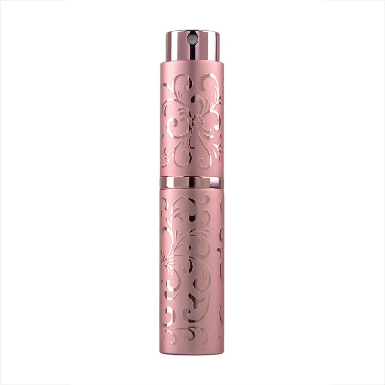 Bộ 2 chai nước hoa xoay khắc nổi, chai kim loại xịt cồn tiệt trùng, dung tích 10ml