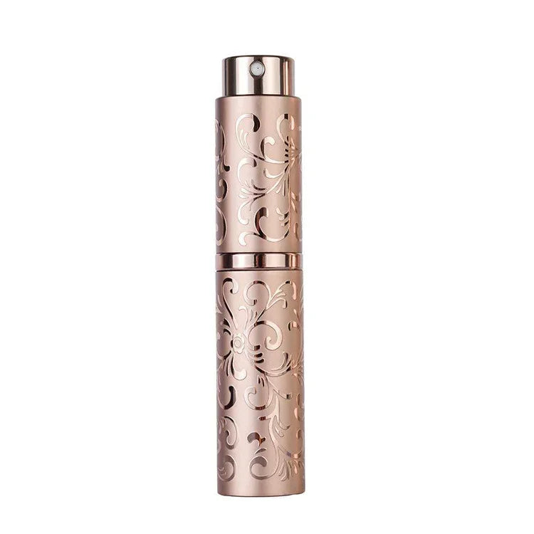 Bộ 2 chai nước hoa xoay khắc nổi, chai kim loại xịt cồn tiệt trùng, dung tích 10ml