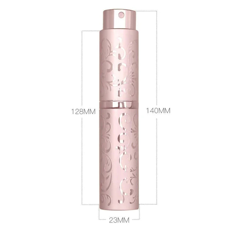 Bộ 2 chai nước hoa xoay khắc nổi, chai kim loại xịt cồn tiệt trùng, dung tích 10ml