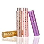 Bộ 2 chai nước hoa xoay khắc nổi, chai kim loại xịt cồn tiệt trùng, dung tích 10ml