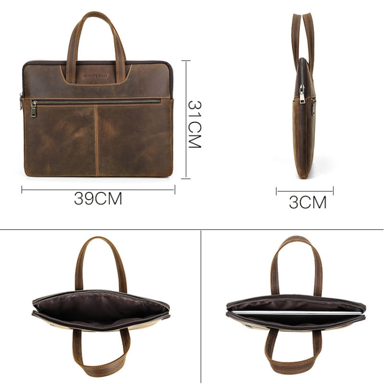 TÚI XÁCH LAPTOP DA NGỰA ĐIÊN ĐẢO ĐA NĂNG CONTACTS FAMILY CF3010 dành cho MacBook Pro 16 inch, dành cho MacBook Pro 16 inch