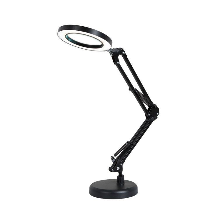 Đèn kính lúp 8X cho làm đẹp, móng tay, xăm hình, sửa chữa, đèn đọc văn phòng, không kính lúp (đen), có kính lúp (đen)