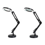 Đèn kính lúp 8X cho làm đẹp, móng tay, xăm hình, sửa chữa, đèn đọc văn phòng, không kính lúp (đen), có kính lúp (đen)