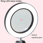 Đèn kính lúp 8X cho làm đẹp, móng tay, xăm hình, sửa chữa, đèn đọc văn phòng, không kính lúp (đen), có kính lúp (đen)
