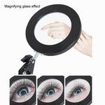 Đèn kính lúp 8X cho làm đẹp, móng tay, xăm hình, sửa chữa, đèn đọc văn phòng, không kính lúp (đen), có kính lúp (đen)