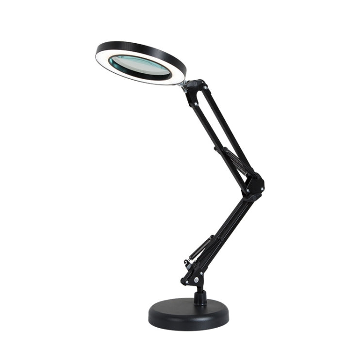 Đèn kính lúp 8X cho làm đẹp, móng tay, xăm hình, sửa chữa, đèn đọc văn phòng, không kính lúp (đen), có kính lúp (đen)