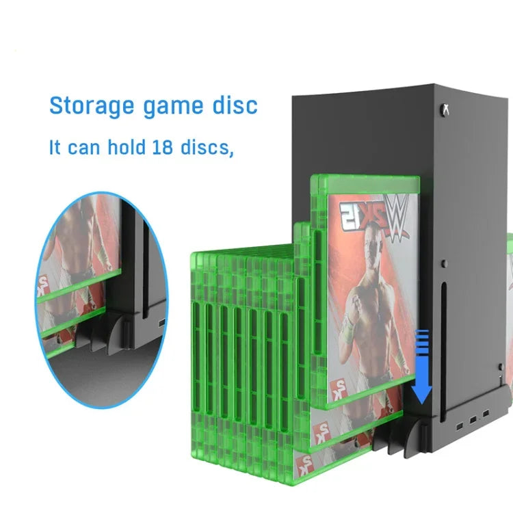 JYS X133 Đế Tản Nhiệt Đa Năng + Hộp Đựng Đĩa Game Cho Máy Chủ XBOX Series X, JYS X133