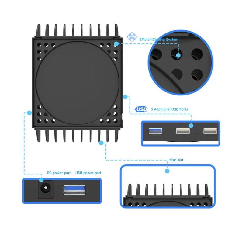 JYS X133 Đế Tản Nhiệt Đa Năng + Hộp Đựng Đĩa Game Cho Máy Chủ XBOX Series X, JYS X133