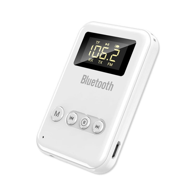 Bộ thu phát Bluetooth 5.0 2 trong 1 Bộ chuyển đổi loa máy tính FM cho xe hơi, Trắng