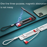 Cáp Sạc Đa Năng Di Động Oatsbasf 03083 Micro USB + USB-C / Type-C + 8 Pin 3 Trong 1, Màu Trắng, Xám, Cam, Xanh Lá