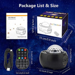 DQ-M3 Đèn Bầu Trời Sao Quay LED Bluetooth Nhạc Máy Chiếu Hành Tinh Đại Dương Hỗ Trợ Thẻ TF, Kiểu:, USB + Bluetooth, Pin + Bluetooth