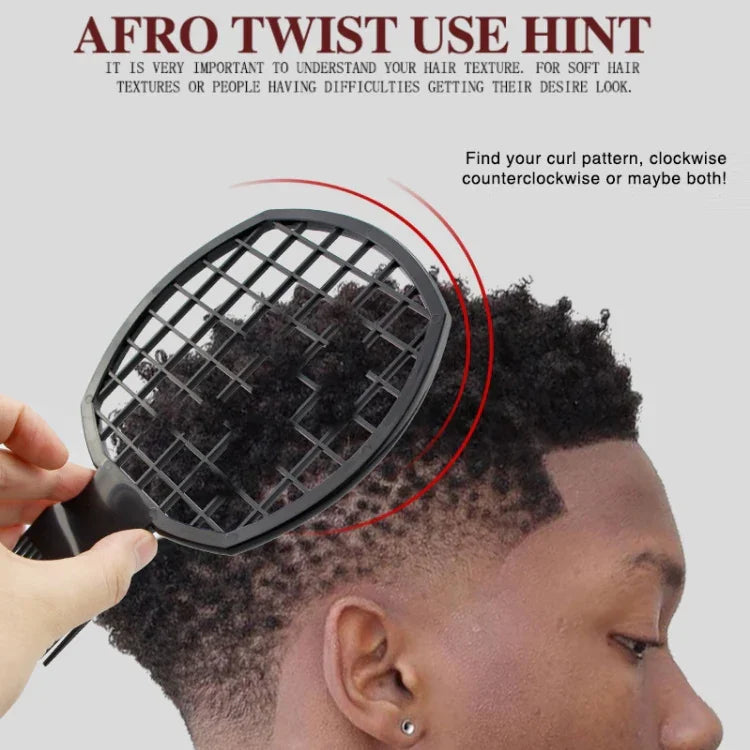 Lược tóc xoăn nam tóc bím bẩn Afro, NO8-1 đen, NO8-2 đỏ, NO8-3 hồng, NO8-4 xanh dương