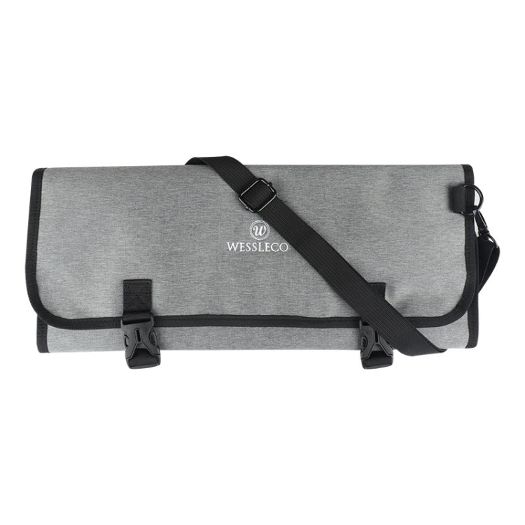 Túi đựng dụng cụ dao đầu bếp WESSLECO bằng vải Oxford, túi đựng dao màu xám WESSLECO