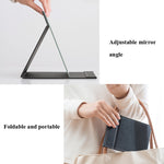 Gương trang điểm gập di động độ phân giải cao, da PU, gương bàn trang điểm, kích thước: trung bình (hồng), rất lớn (đen), rất lớn (trắng), lớn (đen), trung bình (đen)