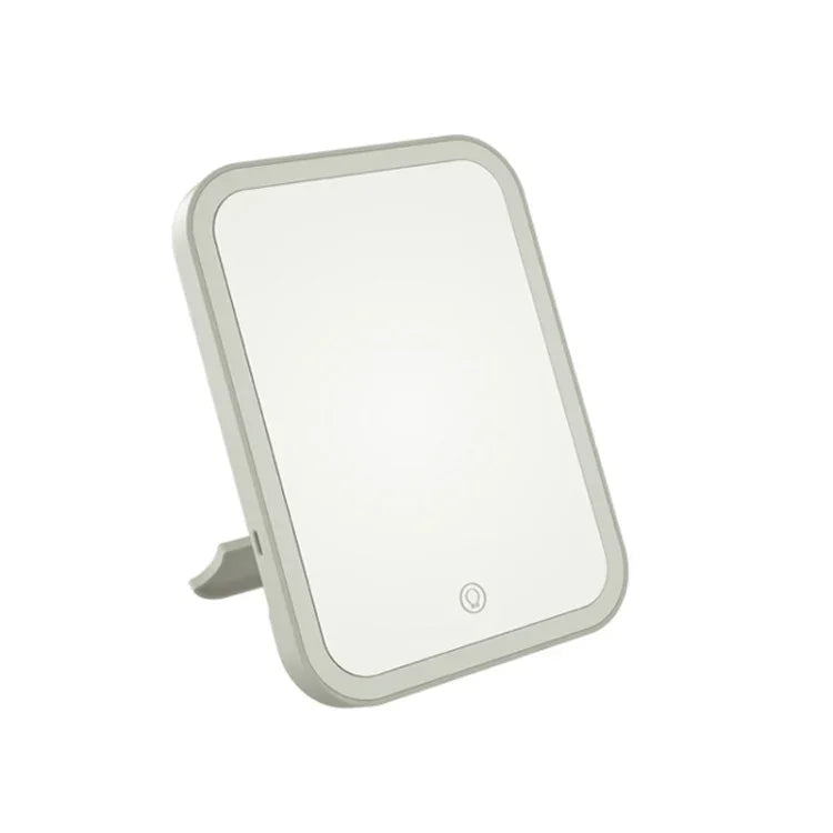 Bộ 2 gương trang điểm LED có đèn chiếu sáng, gương bàn trang điểm ký túc xá, gương gập di động nhỏ cho nữ, kiểu dáng: đèn đơn sắc sạc (trắng), đèn đơn sắc sạc (hồng), đèn đơn sắc cắm điện (trắng)