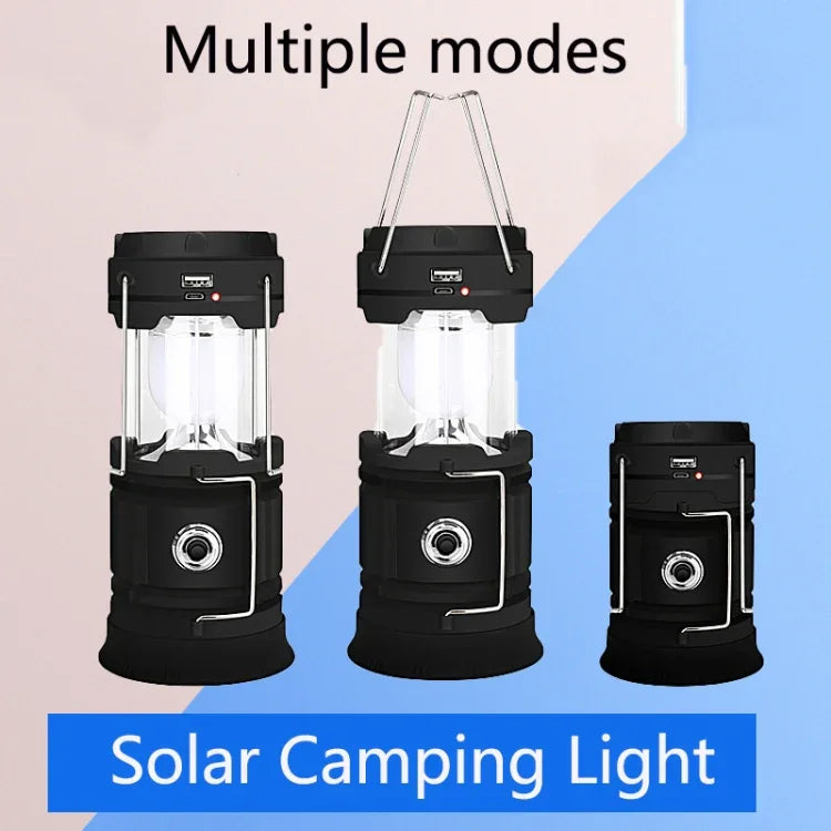5803 Đèn Cắm Trại Năng Lượng Mặt Trời Đèn LED Khẩn Cấp Di Động Hỗ Trợ Cổng USB, Năng Lượng Mặt Trời + USB
