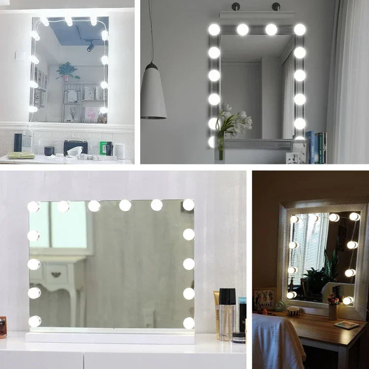 Đèn Trang Điểm LED Đèn Trước Gương Làm Đẹp Đèn Chiếu Sáng Cảm Ứng Quét Tay, 2 Bóng, 6 Bóng, 10 Bóng, 14 Bóng