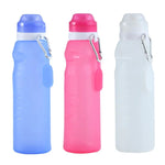 Cốc Gấp Silicone 600ml XC-282 Dùng Cho Cắm Trại Đạp Xe Thể Thao, Màu Trắng, Hồng, Xanh Dương, Màu Bưởi