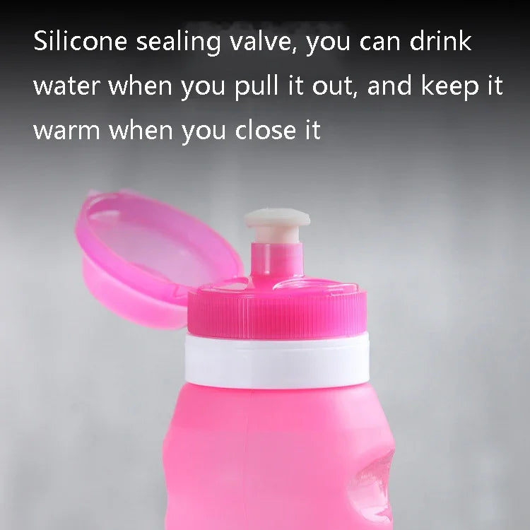 Cốc Gấp Silicone 600ml XC-282 Dùng Cho Cắm Trại Đạp Xe Thể Thao, Màu Trắng, Hồng, Xanh Dương, Màu Bưởi