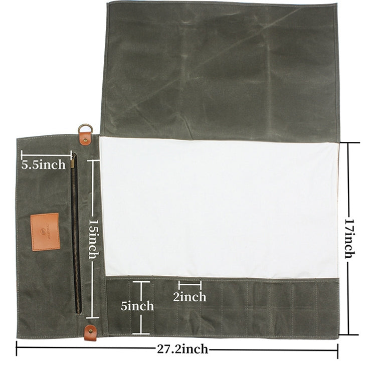 Túi đựng dao đầu bếp WESSLECO bằng vải canvas, màu xanh quân đội WESSLECO