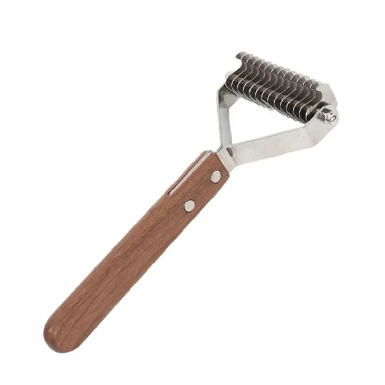Lược Làm Sạch Và Chải Lông Thú Cưng Bằng Thép Không Gỉ Walnut, Lớn