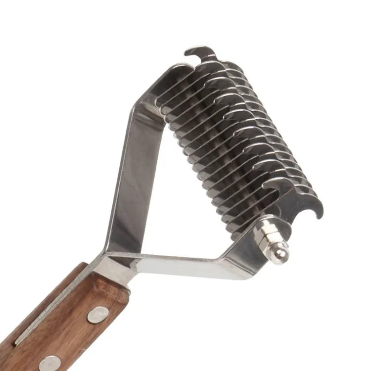 Lược Làm Sạch Và Chải Lông Thú Cưng Bằng Thép Không Gỉ Walnut, Lớn
