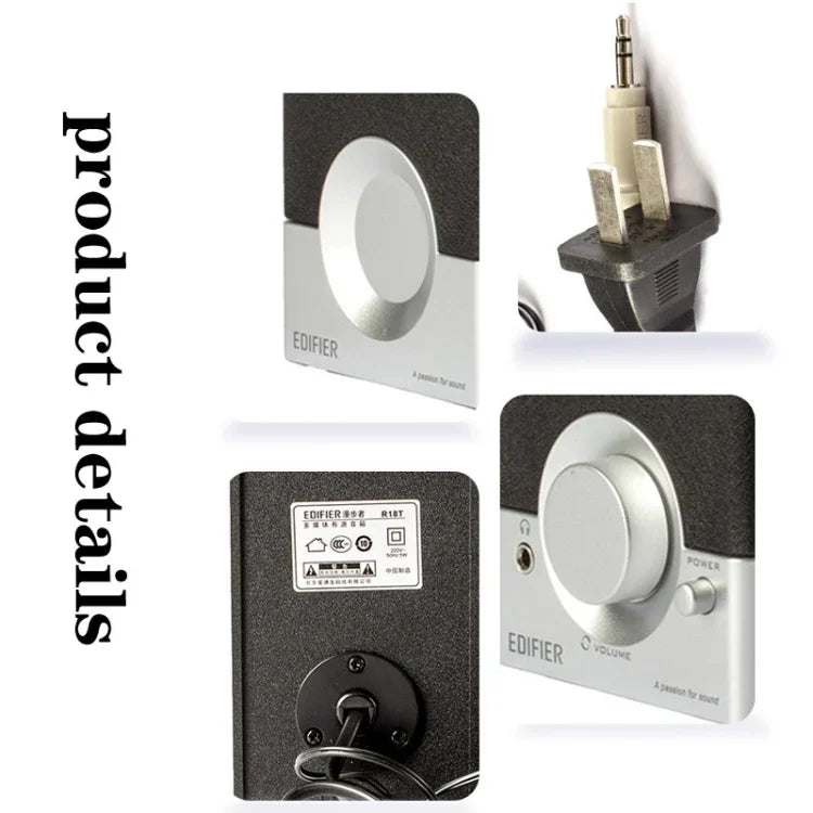 Loa mini máy tính để bàn Edifier R18T cho máy tính xách tay, loa siêu trầm nhỏ, phích cắm Mỹ, R18T