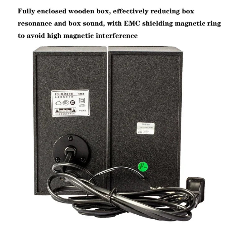 Loa mini máy tính để bàn Edifier R18T cho máy tính xách tay, loa siêu trầm nhỏ, phích cắm Mỹ, R18T
