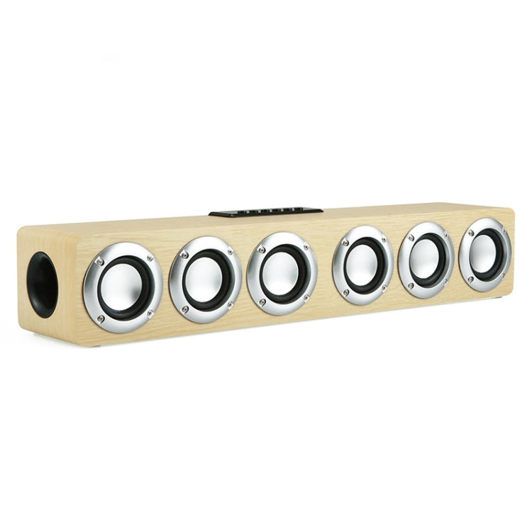 Loa Bluetooth đồng hồ báo thức M1 bằng gỗ không dây để bàn, màu vàng, đen