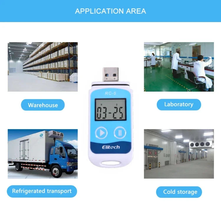 TTE35065 Bộ ghi dữ liệu nhiệt độ kỹ thuật số USB cho kho lưu trữ, kho lạnh, kho đông và phòng thí nghiệm, TTE35065