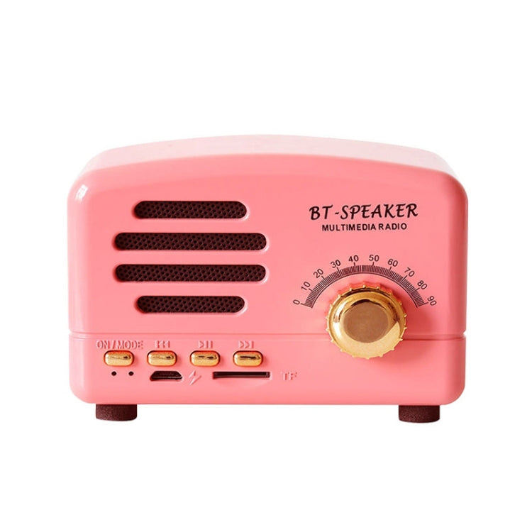 Loa Bluetooth mini retro BT01 không dây, radio di động, hỗ trợ thẻ TF, màu hồng, xanh dương, đen, đỏ, vân gỗ