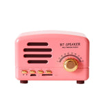 Loa Bluetooth mini retro BT01 không dây, radio di động, hỗ trợ thẻ TF, màu hồng, xanh dương, đen, đỏ, vân gỗ