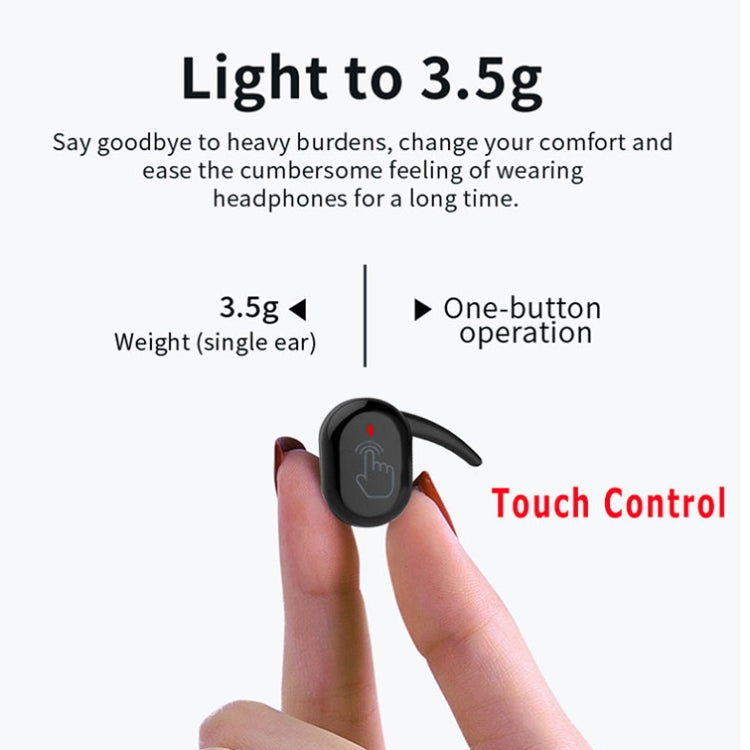 Tai nghe Bluetooth không dây Y30 5.0 in-ear mini, màu đen, trắng, màn hình kỹ thuật số màu đen