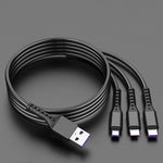 2 CÁI ZZ034 Cáp sạc nhanh USB sang 8 Pin + USB-C / Type-C + Micro USB 3 trong 1, Kiểu dáng:, 5A Siêu nhanh-Đen, Mini-Bạc, Mini-Đỏ, Mini-Xanh dương, Mini-Đen