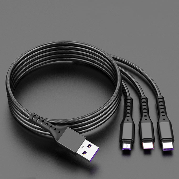 2 CÁI ZZ034 Cáp sạc nhanh USB sang 8 Pin + USB-C / Type-C + Micro USB 3 trong 1, Kiểu dáng:, 5A Siêu nhanh-Đen, Mini-Bạc, Mini-Đỏ, Mini-Xanh dương, Mini-Đen