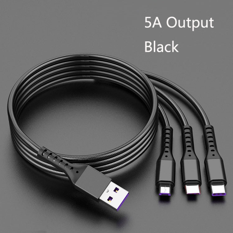 2 CÁI ZZ034 Cáp sạc nhanh USB sang 8 Pin + USB-C / Type-C + Micro USB 3 trong 1, Kiểu dáng:, 5A Siêu nhanh-Đen, Mini-Bạc, Mini-Đỏ, Mini-Xanh dương, Mini-Đen