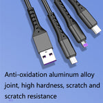 2 CÁI ZZ034 Cáp sạc nhanh USB sang 8 Pin + USB-C / Type-C + Micro USB 3 trong 1, Kiểu dáng:, 5A Siêu nhanh-Đen, Mini-Bạc, Mini-Đỏ, Mini-Xanh dương, Mini-Đen