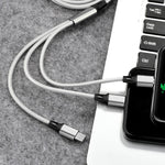 2 CÁI ZZ034 Cáp sạc nhanh USB sang 8 Pin + USB-C / Type-C + Micro USB 3 trong 1, Kiểu dáng:, 5A Siêu nhanh-Đen, Mini-Bạc, Mini-Đỏ, Mini-Xanh dương, Mini-Đen