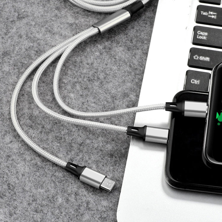 2 CÁI ZZ034 Cáp sạc nhanh USB sang 8 Pin + USB-C / Type-C + Micro USB 3 trong 1, Kiểu dáng:, 5A Siêu nhanh-Đen, Mini-Bạc, Mini-Đỏ, Mini-Xanh dương, Mini-Đen