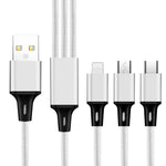 2 CÁI ZZ034 Cáp sạc nhanh USB sang 8 Pin + USB-C / Type-C + Micro USB 3 trong 1, Kiểu dáng:, 5A Siêu nhanh-Đen, Mini-Bạc, Mini-Đỏ, Mini-Xanh dương, Mini-Đen