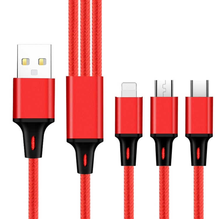 2 CÁI ZZ034 Cáp sạc nhanh USB sang 8 Pin + USB-C / Type-C + Micro USB 3 trong 1, Kiểu dáng:, 5A Siêu nhanh-Đen, Mini-Bạc, Mini-Đỏ, Mini-Xanh dương, Mini-Đen