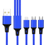 2 CÁI ZZ034 Cáp sạc nhanh USB sang 8 Pin + USB-C / Type-C + Micro USB 3 trong 1, Kiểu dáng:, 5A Siêu nhanh-Đen, Mini-Bạc, Mini-Đỏ, Mini-Xanh dương, Mini-Đen