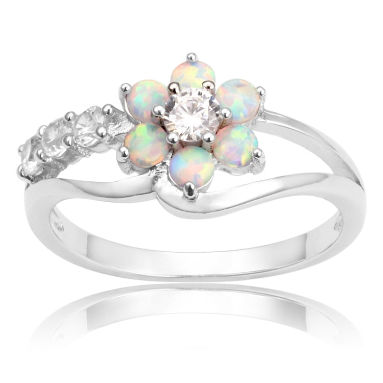 Nhẫn hoa opal nữ bạc 925, size 6, 8, 9, 10