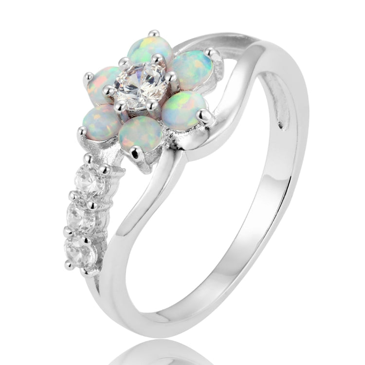 Nhẫn hoa opal nữ bạc 925, size 6, 8, 9, 10