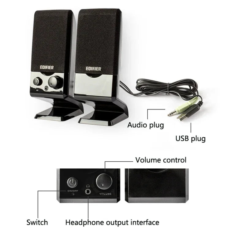 Loa mini USB cho laptop Edifier R10U, R10U màu đen