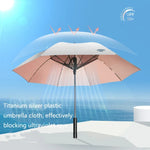 Ô đa năng chống nắng và mưa 9033, quạt đa chức năng, keo bạc titan, chống nắng và tia UV, tay cầm dài, màu hồng, đen, xanh mực