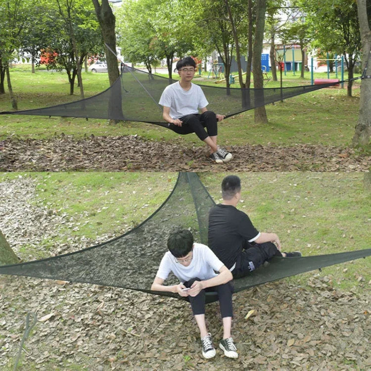 Võng Ngoài Trời Nhiều Người Lều Cây Bầu Trời Lớn Võng Treo Cắm Trại Tam Giác, 2.9m Màu Đen